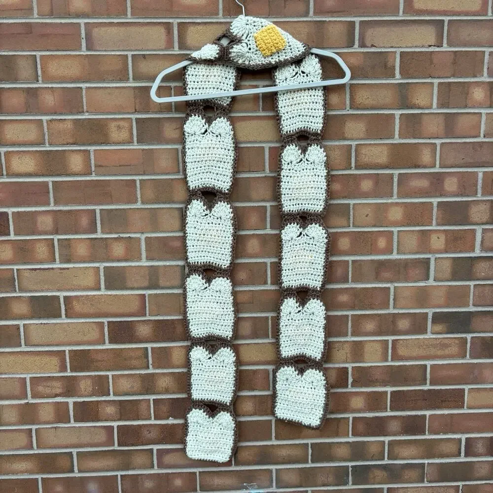 Crochet Butter Toast Scarf Quirky Fun Food Breakfast Lovers